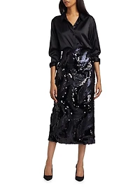 Donnelly Sequined Pencil Skirt