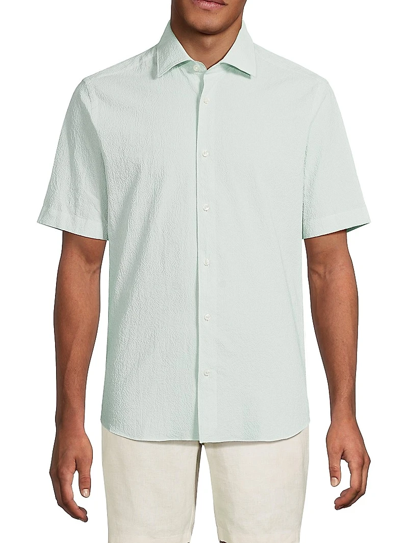 Solid Seersucker Shirt
