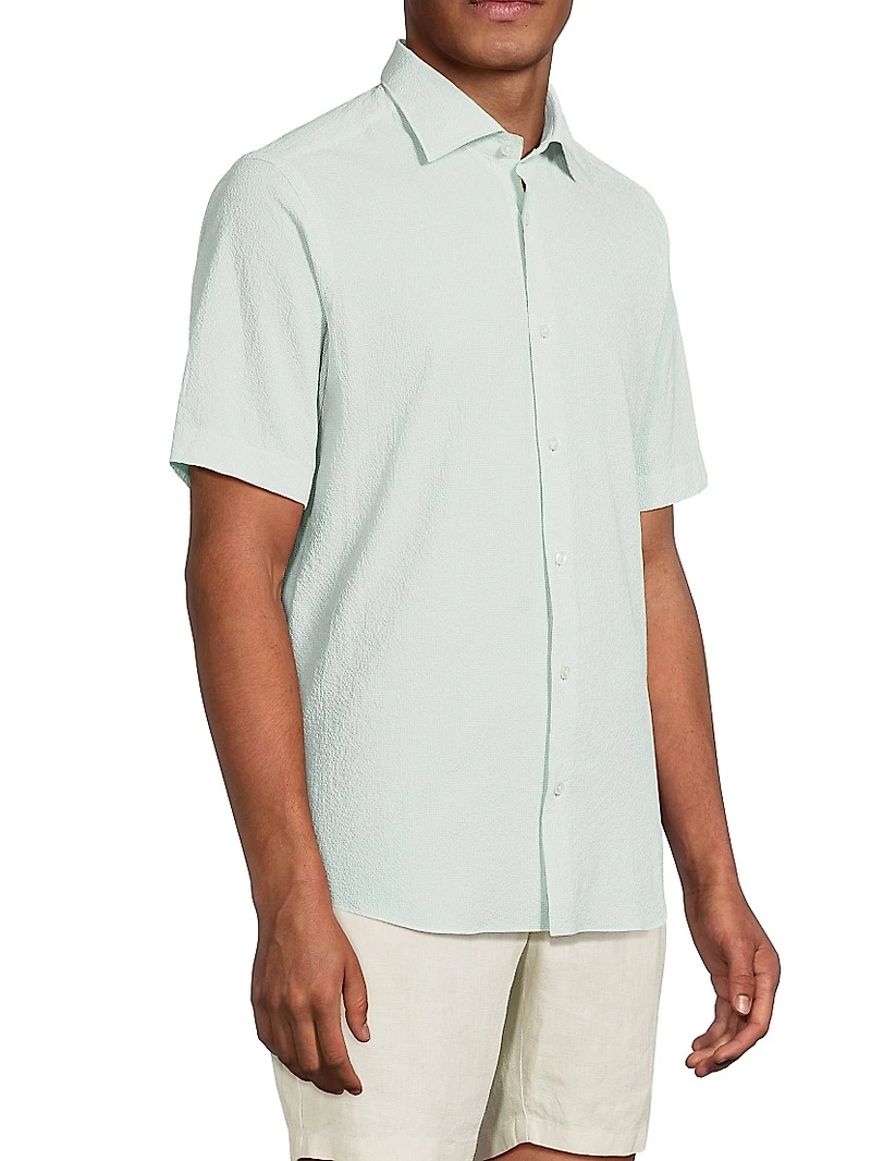 Solid Seersucker Shirt