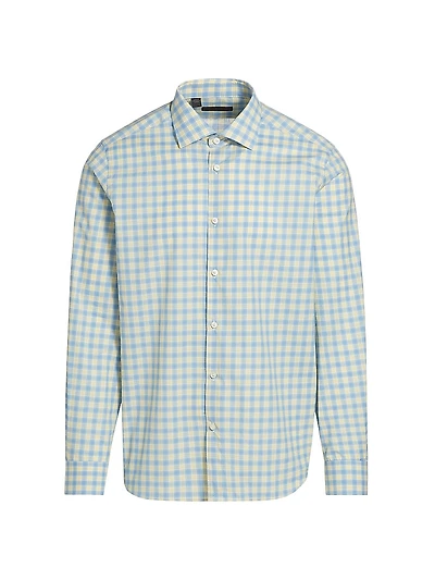 COLLECTION Checked Cotton Button-Front Shirt