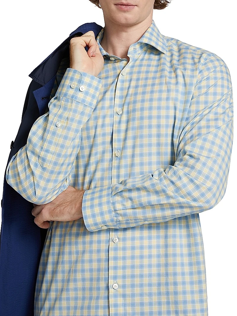 COLLECTION Checked Cotton Button-Front Shirt