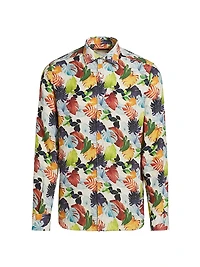 COLLECTION Leaf Print Linen Shirt