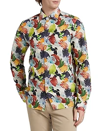 COLLECTION Leaf Print Linen Shirt
