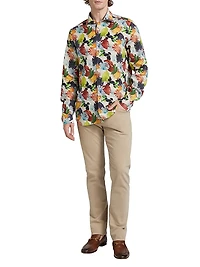 COLLECTION Leaf Print Linen Shirt