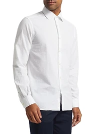 Seersucker Button-Front Shirt