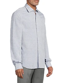 Cotton-Linen Button-Front Shirt