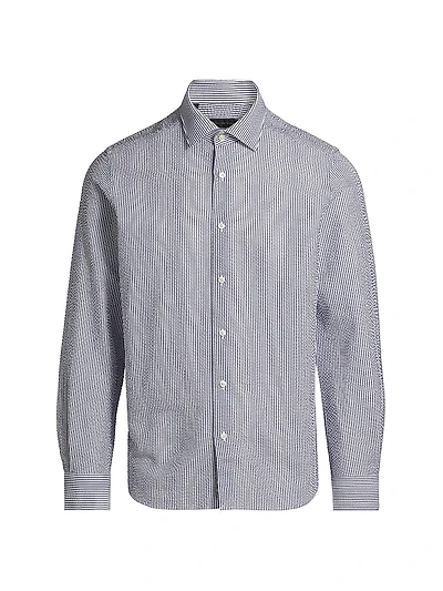 COLLECTION Seersucker Button-Front Shirt