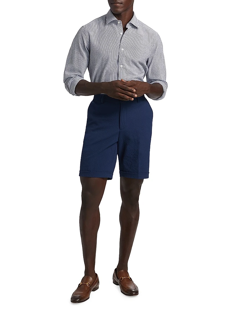 COLLECTION Seersucker Button-Front Shirt