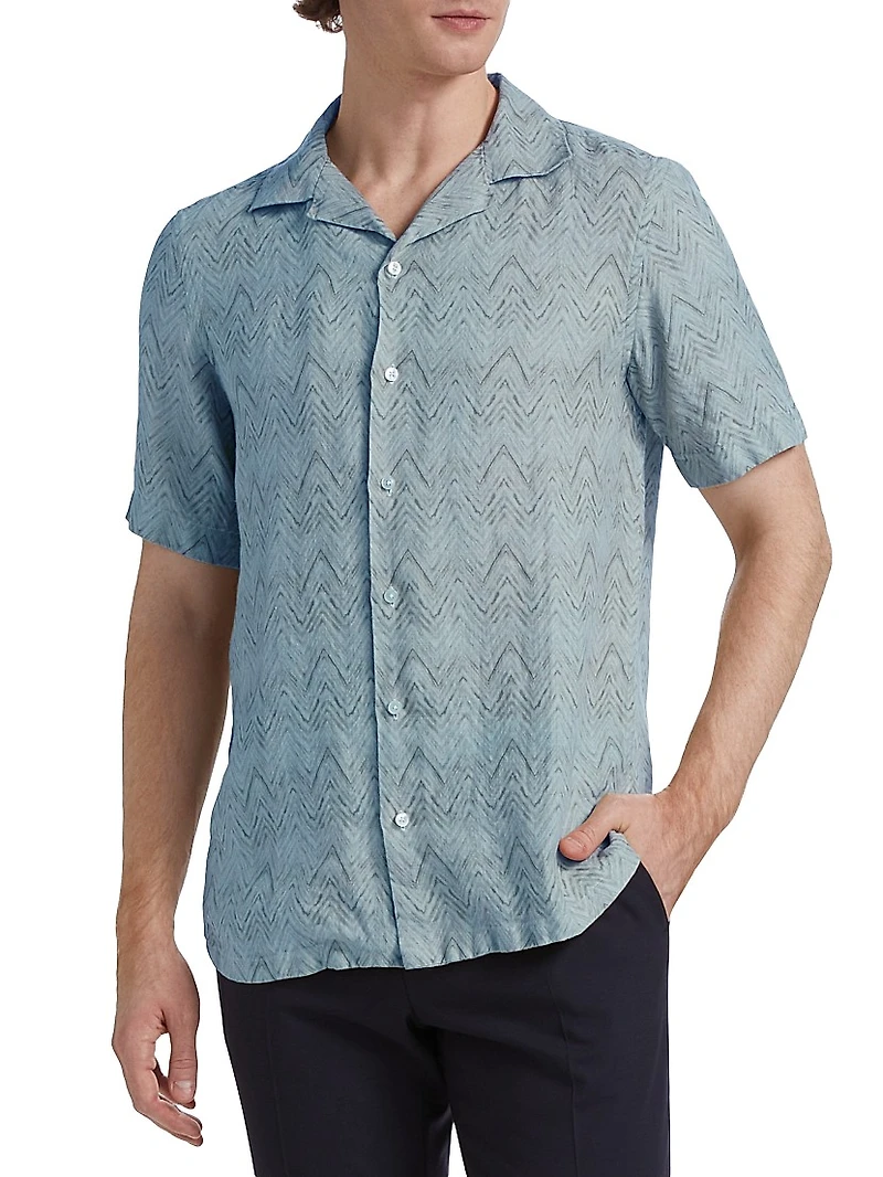 COLLECTION Diagonal Linen Camp Shirt