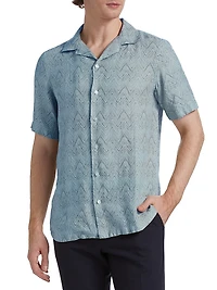 COLLECTION Diagonal Linen Camp Shirt
