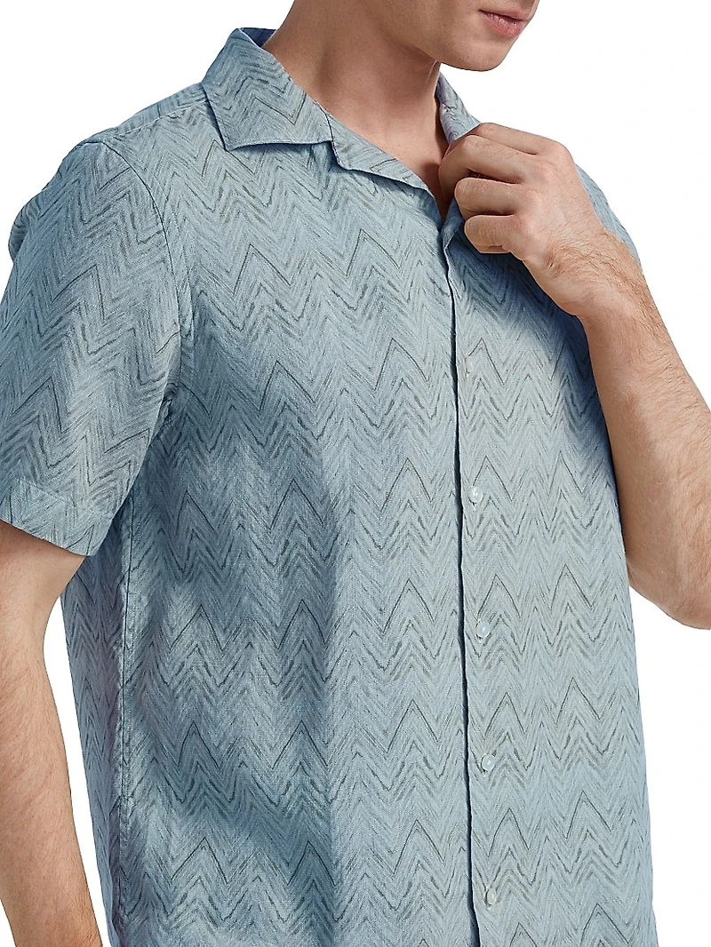COLLECTION Diagonal Linen Camp Shirt