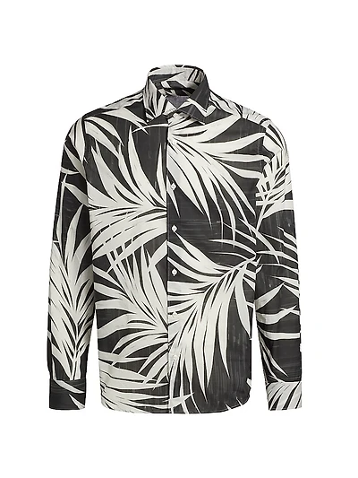 COLLECTION Floral Cotton Button-Front Shirt