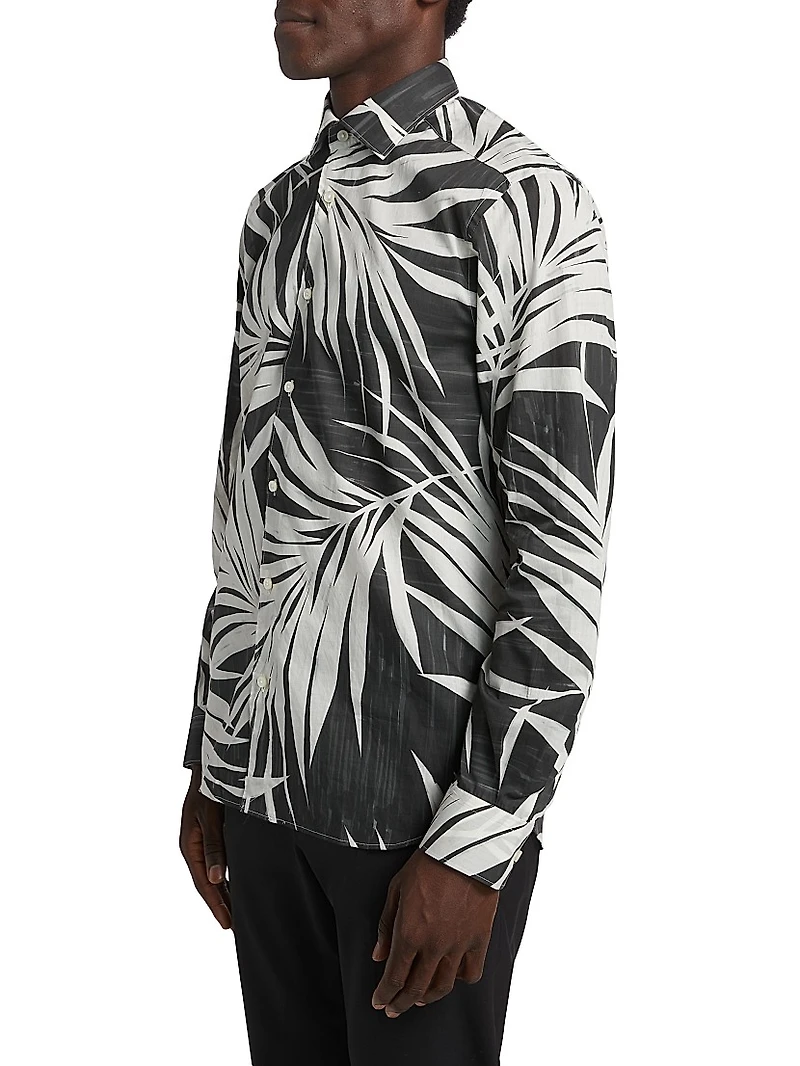 COLLECTION Floral Cotton Button-Front Shirt