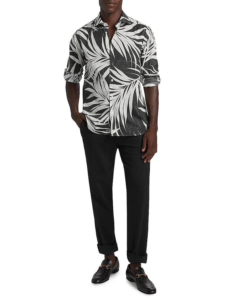 COLLECTION Floral Cotton Button-Front Shirt