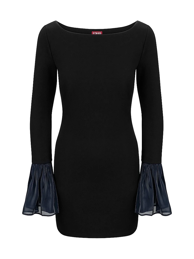 Hawthorne Chiffon Bell-Sleeve Minidress