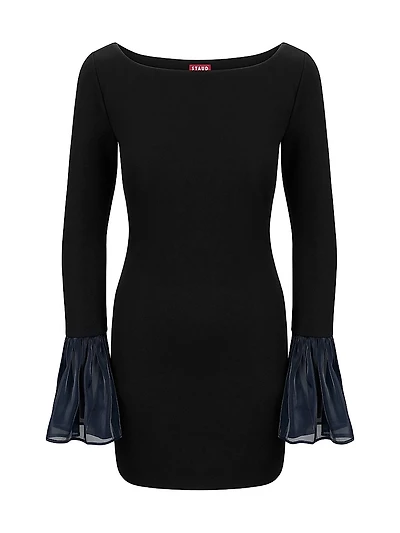 Hawthorne Chiffon Bell-Sleeve Minidress