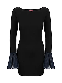 Hawthorne Chiffon Bell-Sleeve Minidress