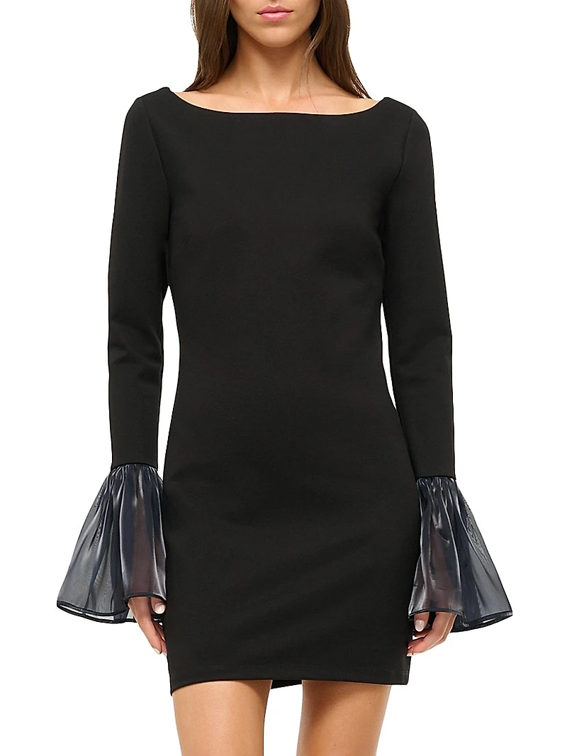 Hawthorne Chiffon Bell-Sleeve Minidress