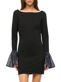 Hawthorne Chiffon Bell-Sleeve Minidress