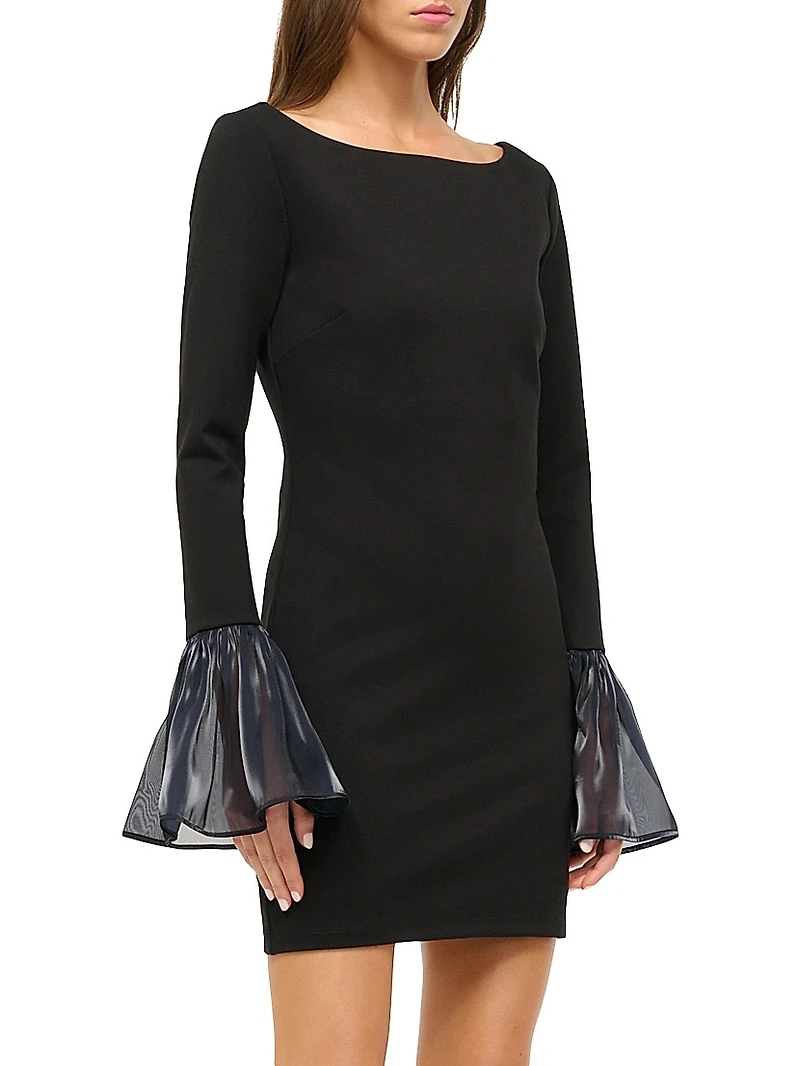 Hawthorne Chiffon Bell-Sleeve Minidress