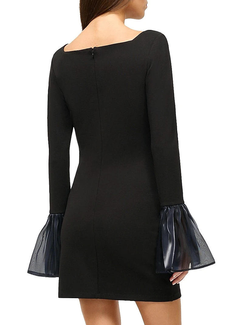 Hawthorne Chiffon Bell-Sleeve Minidress