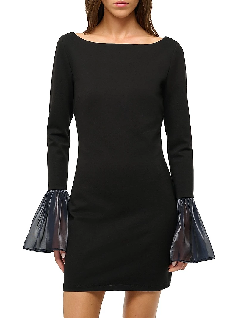 Hawthorne Chiffon Bell-Sleeve Minidress