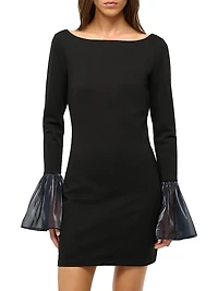 Hawthorne Chiffon Bell-Sleeve Minidress