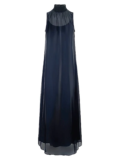 Albee Turtleneck Chiffon Maxi Dress