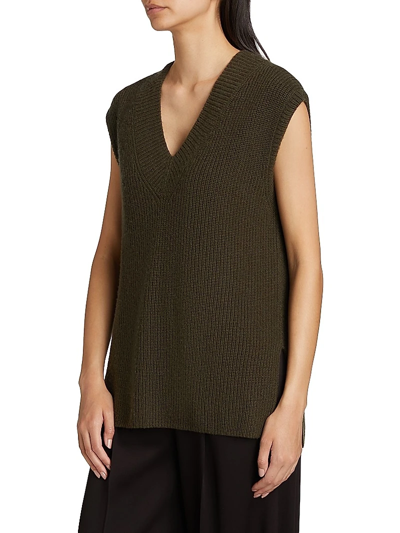 Rib-Knit V-Neck Vest