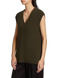Rib-Knit V-Neck Vest