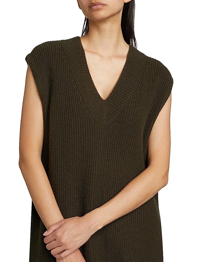 Rib-Knit V-Neck Vest