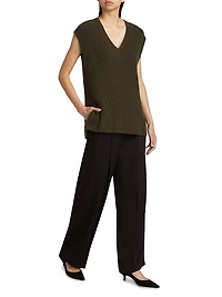 Rib-Knit V-Neck Vest
