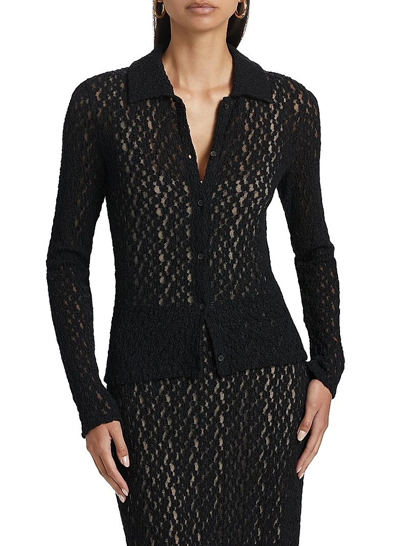 Floral Smocked Button-Front Shirt