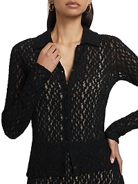 Floral Smocked Button-Front Shirt