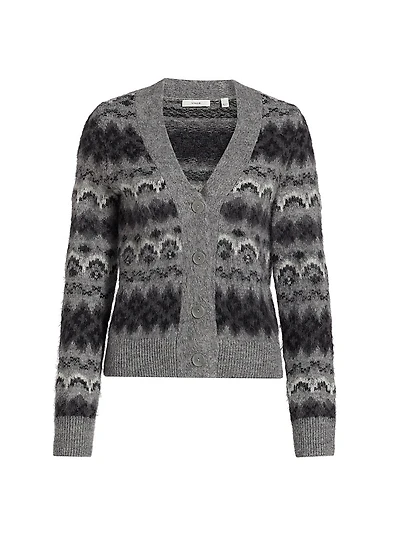Alpaca-Blend Fair Isle Cardigan