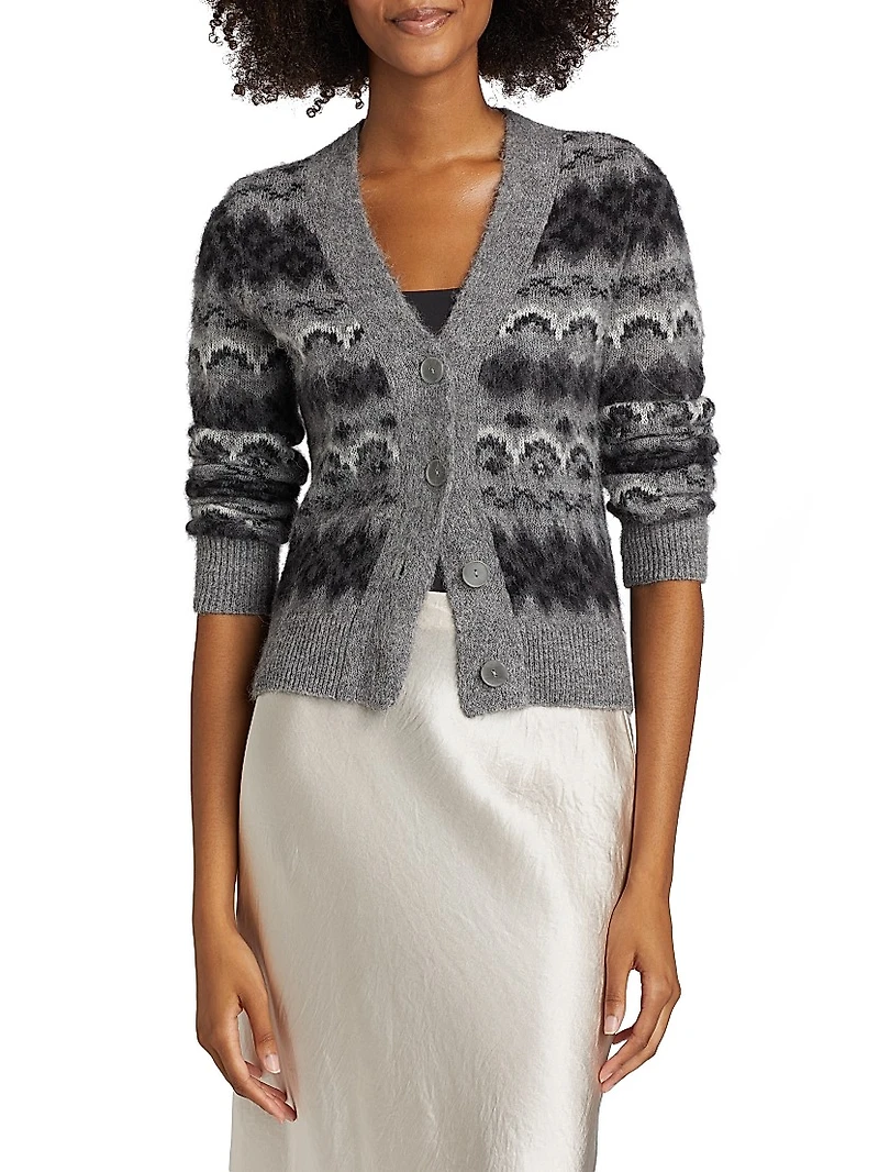 Alpaca-Blend Fair Isle Cardigan