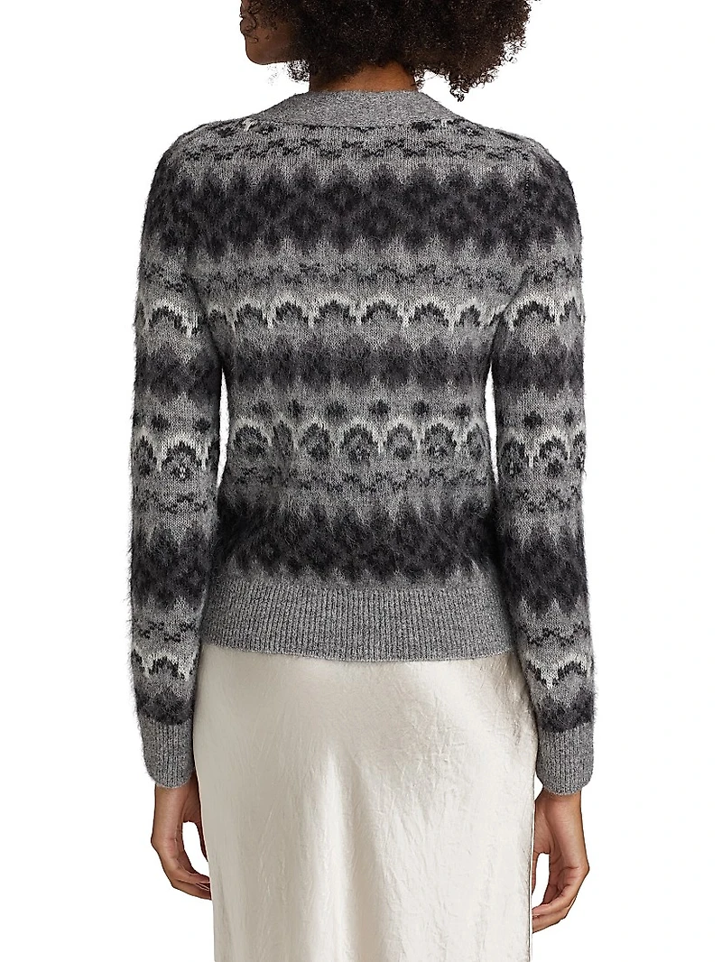 Alpaca-Blend Fair Isle Cardigan