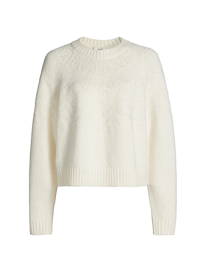 Textured Raglan Wool Fair Isle Sweater