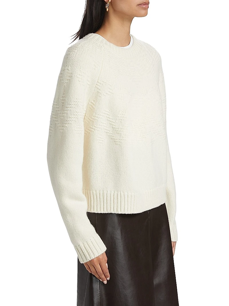 Textured Raglan Wool Fair Isle Sweater