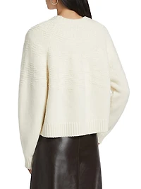 Textured Raglan Wool Fair Isle Sweater