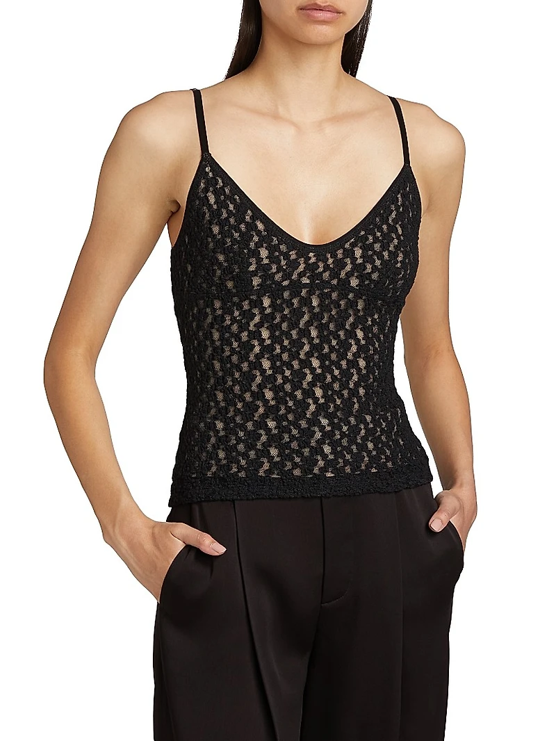 Floral Smocked Lace Camisole