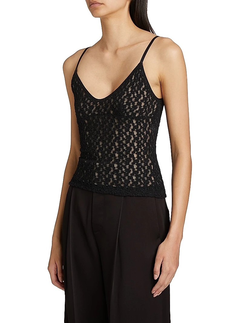 Floral Smocked Lace Camisole