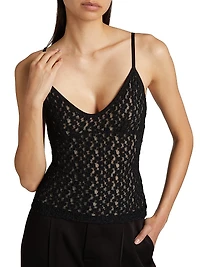 Floral Smocked Lace Camisole