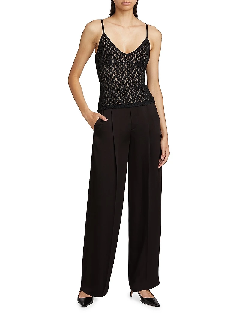 Floral Smocked Lace Camisole