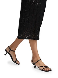 Floral Lace Smocked Midi-Skirt