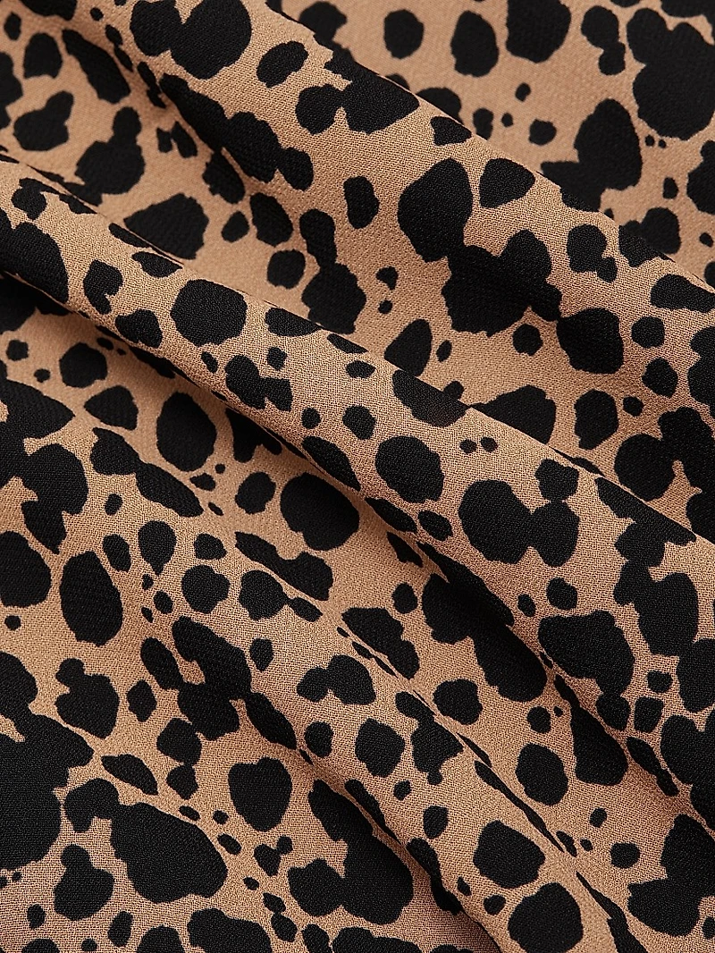Kristine Asymmetric Leopard Minidress