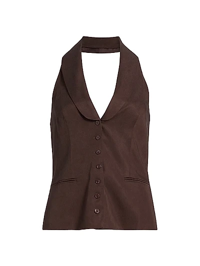 Alistair Halterneck Button-Up Vest