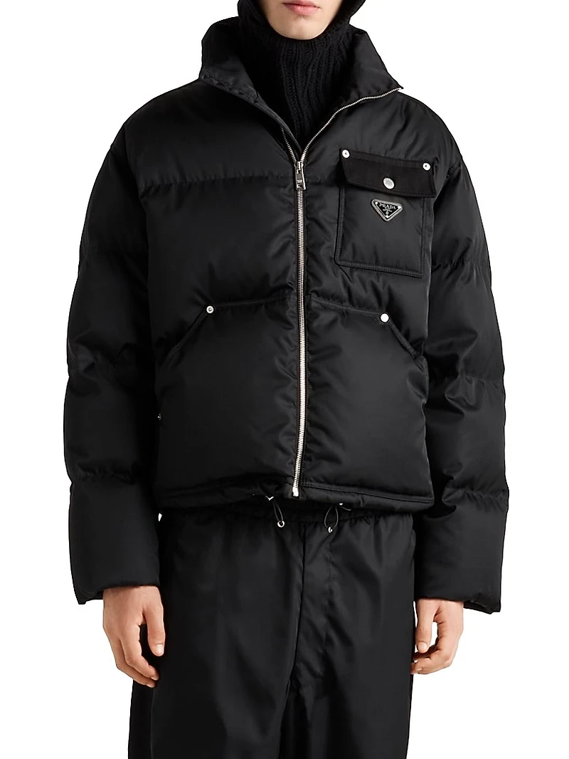 Cropped Re-Nylon Down Jacket