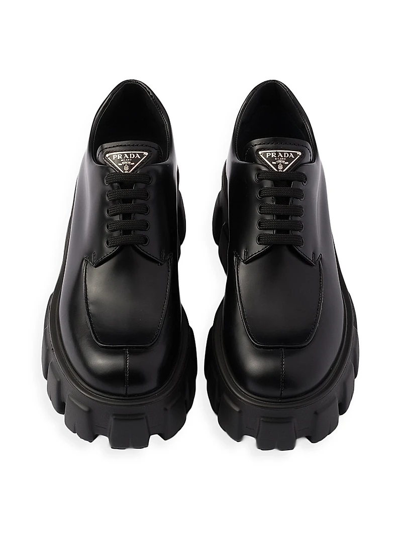 Women's Monolith Brushed Leather Lace-Up Shoes