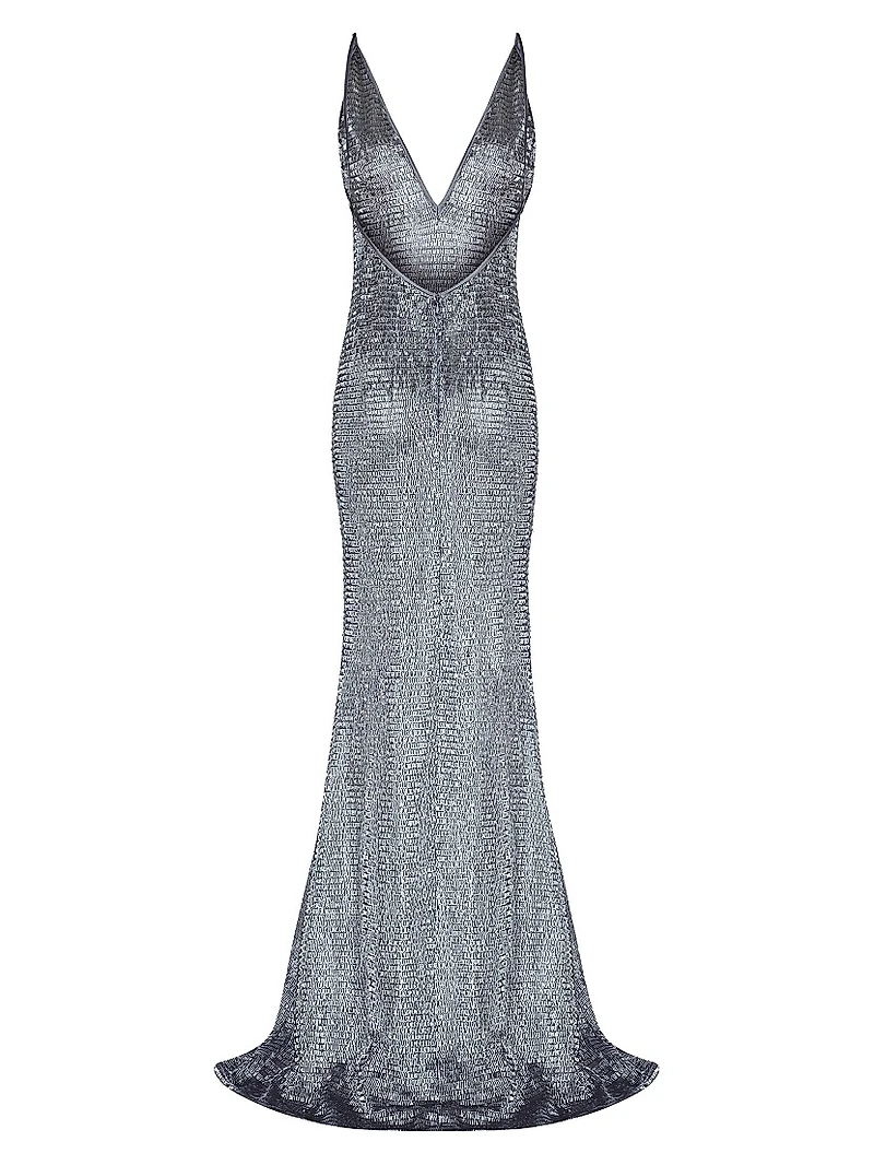 Claudie Shimmer Plunge Maxi Dress